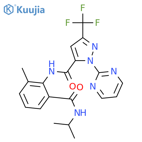 1H-Pyrazole-5-carboxamide,N-[2-methyl-6-[[(1-methylethyl)amino]carbonyl]phenyl]-1-(2-pyrimidinyl)-3-(trifluoromethyl)- structure