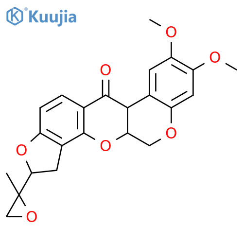 [1]Benzopyrano[3,4-b]furo[2,3-h][1]benzopyran-6(6aH)-one,1,2,12,12a-tetrahydro-8,9-dimethoxy-2-(2-methyl-2-oxiranyl)- structure