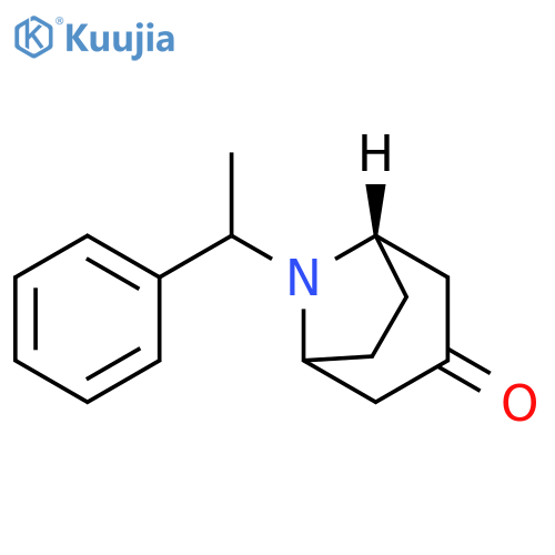 8-[(1S)-1-phenylethyl]-8-azabicyclo[3.2.1]octan-3-one structure