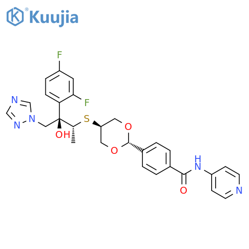 Benzamide,4-[trans-5-[[(1R,2R)-2-(2,4-difluorophenyl)-2-hydroxy-1-methyl-3-(1H-1,2,4-triazol-1-yl)propyl]thio]-1,3-dioxan-2-yl]-N-4-pyridinyl- structure