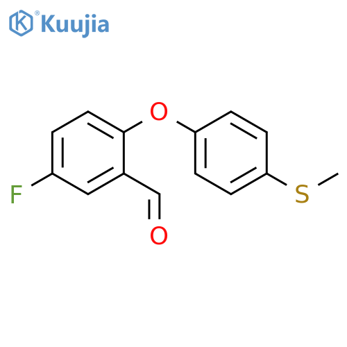 5-fluoro-2-[4-(methylsulfanyl)phenoxy]benzaldehyde structure