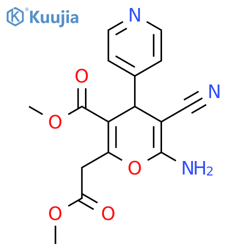 methyl 3-cyano-2-imino-6-(2-methoxy-2-oxoethyl)-4-(pyridin-4-yl)-3,4-dihydro-2H-pyran-5-carboxylate structure