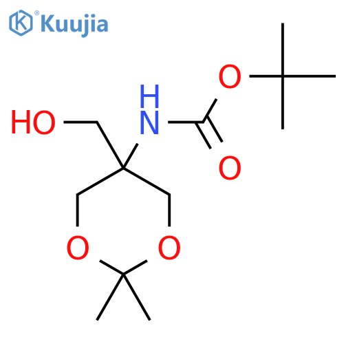 tert-butyl N-[5-(hydroxymethyl)-2,2-dimethyl-1,3-dioxan-5-yl]carbamate structure