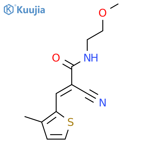 2-cyano-N-(2-methoxyethyl)-3-(3-methylthiophen-2-yl)prop-2-enamide structure