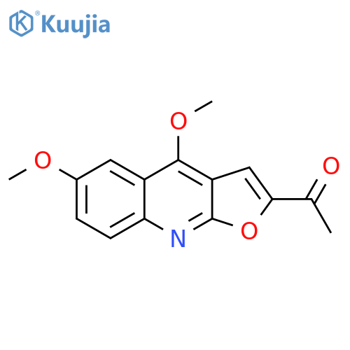 2-Acetyl-4,6-dimethoxyfuro[2,3-b]quinoline structure