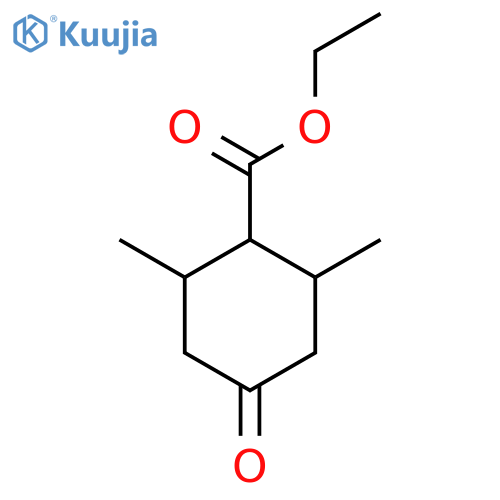Ethyl 2,6-dimethyl-4-oxocyclohexanecarboxylate structure