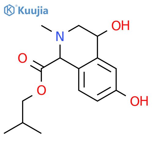 2-methylpropyl 4,6-dihydroxy-2-methyl-1,2,3,4-tetrahydroisoquinoline-1-carboxylate structure