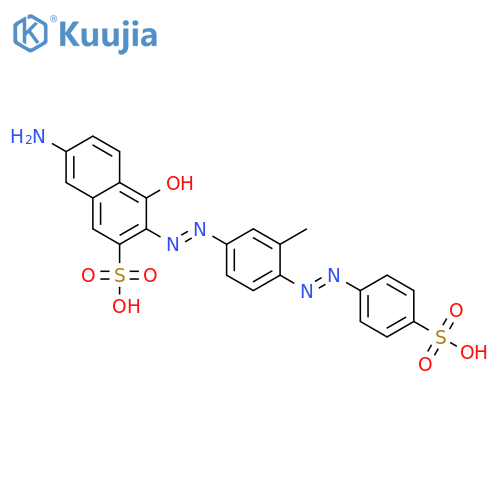 7-amino-4-hydroxy-3-[[3-methyl-4-[(4-sulphophenyl)azo]phenyl]azo]naphthalene-2-sulphonic acid structure