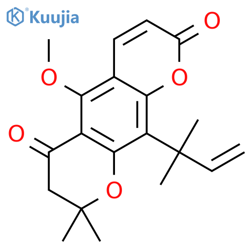 10-(1,1-dimethyl-allyl)-5-methoxy-8,8-dimethyl-7,8-dihydro-pyrano[3,2-g]chromene-2,6-dione structure