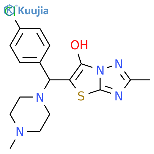 5-(4-chlorophenyl)(4-methylpiperazin-1-yl)methyl-2-methyl-1,2,4triazolo3,2-b1,3thiazol-6-ol structure