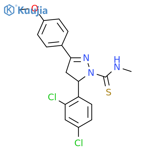 5-(2,4-dichlorophenyl)-3-(4-methoxyphenyl)-N-methyl-4,5-dihydro-1H-pyrazole-1-carbothioamide structure