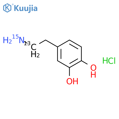 2-(3,4-Dihydroxyphenyl)ethyl-1-13C-amine-15N HCl structure
