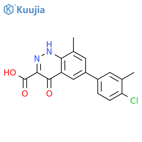 6-(4-Chloro-3-methylphenyl)-8-methyl-4-oxo-1,4-dihydrocinnoline-3-carboxylic acid structure