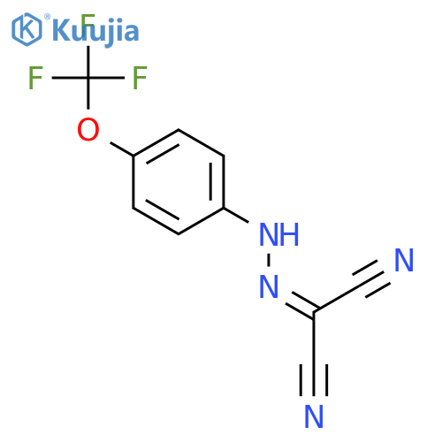 1-cyano-N-4-(trifluoromethoxy)phenylmethanecarbohydrazonoyl cyanide structure