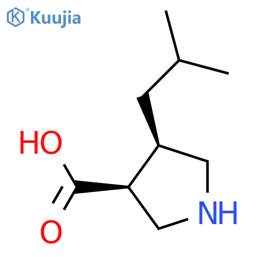 (3S,4R)-4-(2-methylpropyl)pyrrolidine-3-carboxylic acid structure