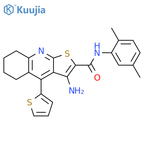3-amino-N-(2,5-dimethylphenyl)-4-(thiophen-2-yl)-5H,6H,7H,8H-thieno2,3-bquinoline-2-carboxamide structure
