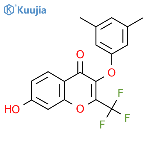 3-(3,5-dimethylphenoxy)-7-hydroxy-2-(trifluoromethyl)-4H-chromen-4-one structure
