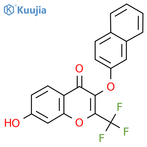 7-hydroxy-3-(naphthalen-2-yloxy)-2-(trifluoromethyl)-4H-chromen-4-one structure