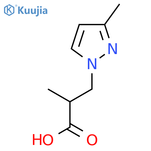 2-methyl-3-(3-methyl-1H-pyrazol-1-yl)propanoic acid structure