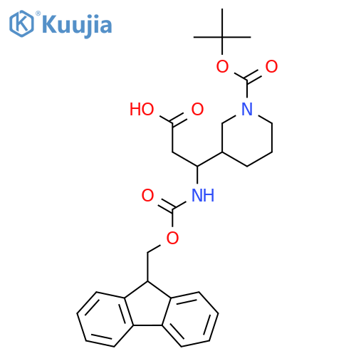 3-(Fmoc-amino)-3-(1-boc-3-piperidyl)propanoic acid structure