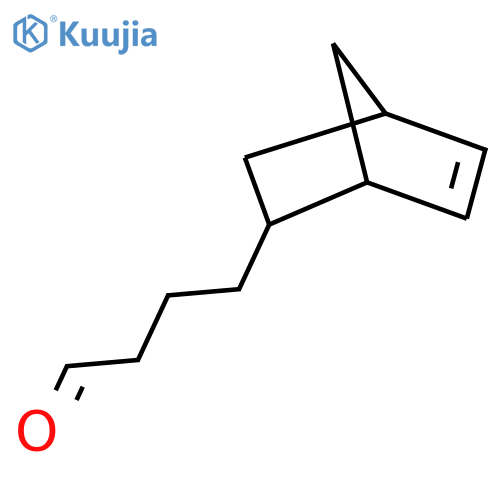 4-{bicyclo2.2.1hept-5-en-2-yl}butanal structure