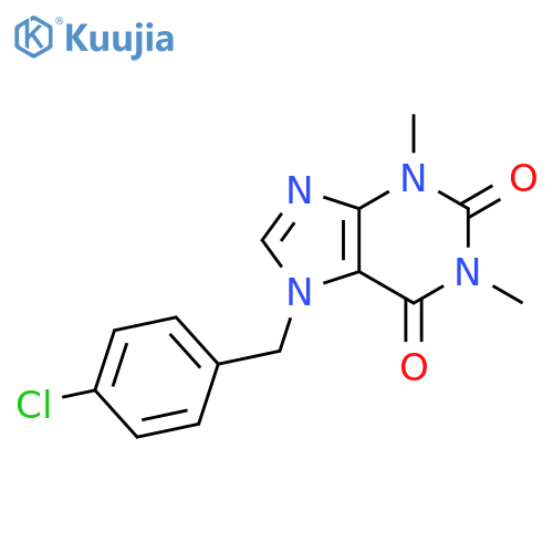 7-[(4-chlorophenyl)methyl]-1,3-dimethyl-3,7-dihydro-1H-purine-2,6-dione structure