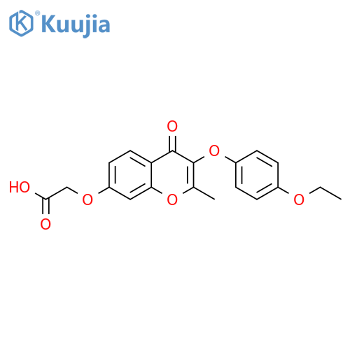 2-((3-(4-ethoxyphenoxy)-2-methyl-4-oxo-4H-chromen-7-yl)oxy)acetic acid structure
