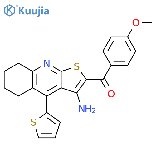 2-(4-methoxybenzoyl)-4-(thiophen-2-yl)-5H,6H,7H,8H-thieno2,3-bquinolin-3-amine structure