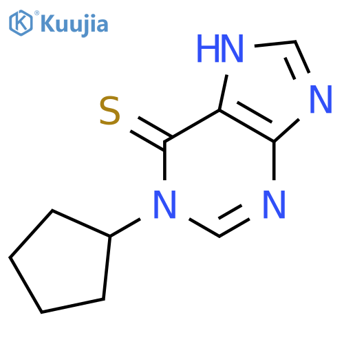 1-cyclopentyl-1,7-dihydro-6H-purine-6-thione structure