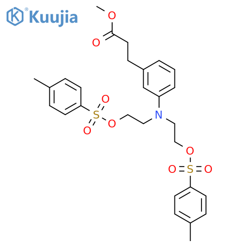 Methyl 3-[3-[bis[2-(4-methylphenyl)sulfonyloxyethyl]amino]phenyl]propanoate structure