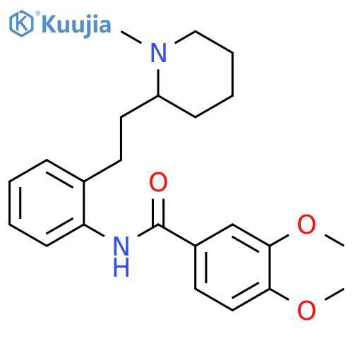 Benzamide, 3,4-dimethoxy-N-[2-[2-(1-methyl-2-piperidinyl)ethyl]phenyl]- structure