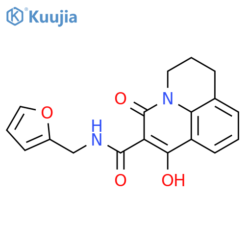 N-[(Furan-2-yl)methyl]-4-hydroxy-2-oxo-1-azatricyclo[7.3.1.0^{5,13}]trideca-3,5(13),6,8-tetraene-3-carboxamide structure