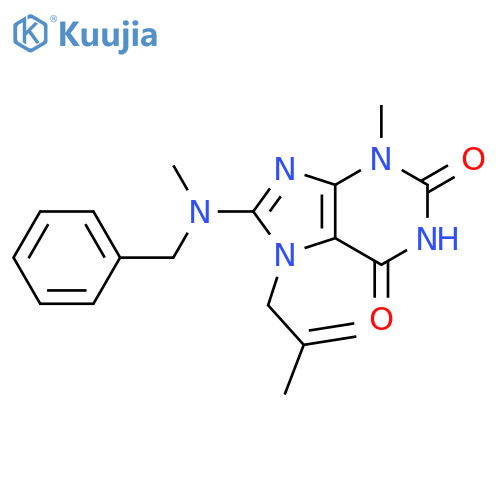 8-benzyl(methyl)amino-3-methyl-7-(2-methylprop-2-en-1-yl)-2,3,6,7-tetrahydro-1H-purine-2,6-dione structure