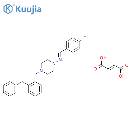 4-(2-benzylbenzyl)-N-[(E)-(4-chlorophenyl)methylidene]piperazin-1-amine (2E)-but-2-enedioate (1:1) structure