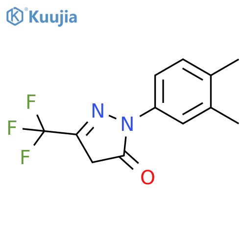 1-(3,4-dimethylphenyl)-3-(trifluoromethyl)-1H-pyrazol-5(4H)-one structure