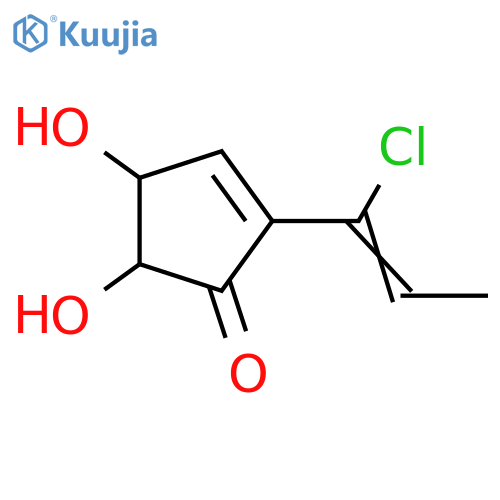 2-(1-Chloro-1-propenyl)-4,5-dihydroxy-2-cyclopenten-1-one; (4R,5S)-(Z)-form structure