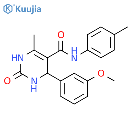4-(3-methoxyphenyl)-6-methyl-N-(4-methylphenyl)-2-oxo-1,2,3,4-tetrahydropyrimidine-5-carboxamide structure