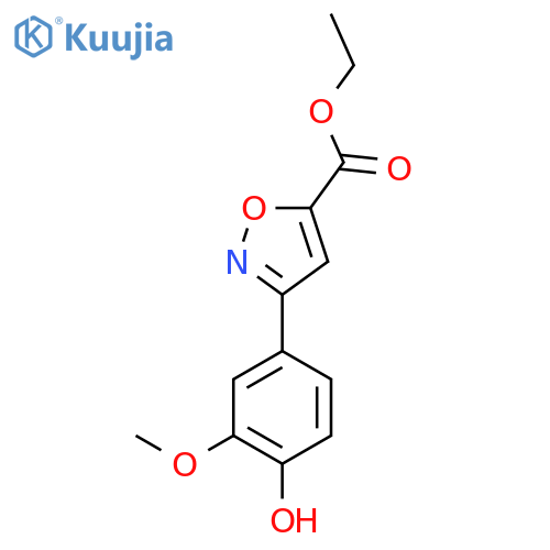 Ethyl 3-(4-hydroxy-3-methoxyphenyl)-1,2-oxazole-5-carboxylate structure