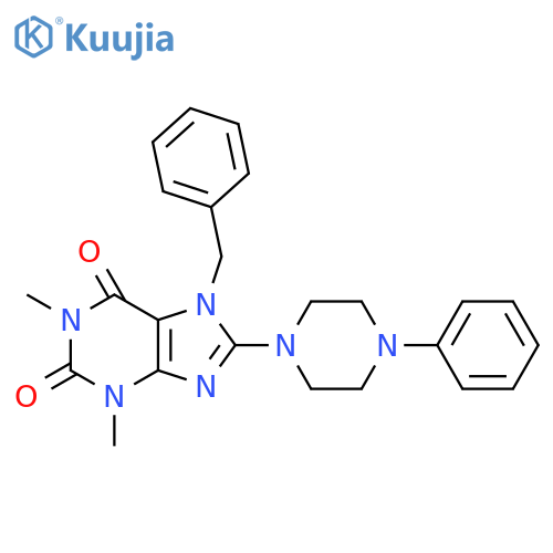 7-benzyl-1,3-dimethyl-8-(4-phenylpiperazin-1-yl)-2,3,6,7-tetrahydro-1H-purine-2,6-dione structure