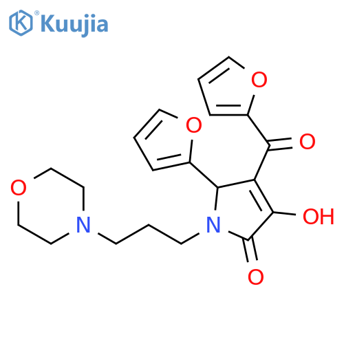 4-(furan-2-carbonyl)-5-(furan-2-yl)-3-hydroxy-1-[3-(morpholin-4-yl)propyl]-2,5-dihydro-1H-pyrrol-2-one structure