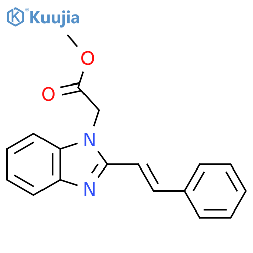 methyl 2-{2-(E)-2-phenylethenyl-1H-1,3-benzodiazol-1-yl}acetate structure