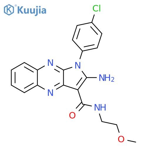 2-amino-1-(4-chlorophenyl)-N-(2-methoxyethyl)-1H-pyrrolo2,3-bquinoxaline-3-carboxamide structure