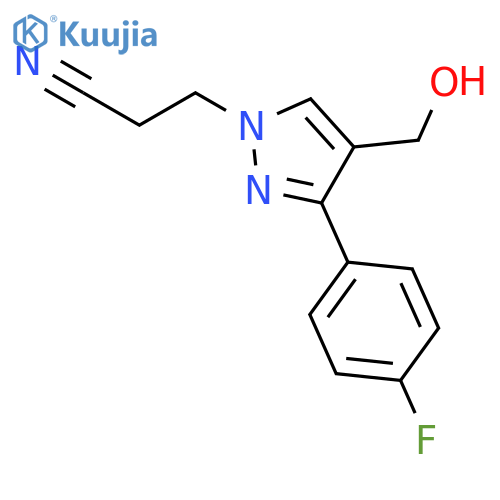3-3-(4-Fluorophenyl)-4-(hydroxymethyl)-1H-pyrazol-1-ylpropanenitrile structure