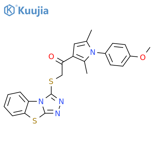 1-[1-(4-methoxyphenyl)-2,5-dimethyl-1H-pyrrol-3-yl]-2-{7-thia-2,4,5-triazatricyclo[6.4.0.0^{2,6}]dodeca-1(8),3,5,9,11-pentaen-3-ylsulfanyl}ethan-1-one structure