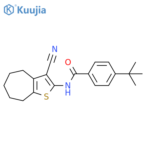 4-tert-butyl-N-{3-cyano-4H,5H,6H,7H,8H-cycloheptabthiophen-2-yl}benzamide structure