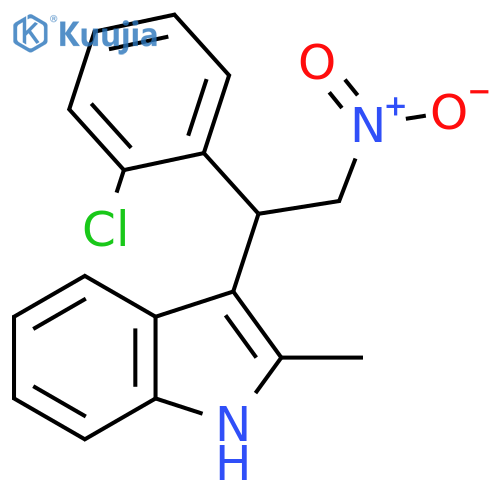 3-{1-(2-chlorophenyl)-2-nitroethyl}-2-methyl-1H-indole structure