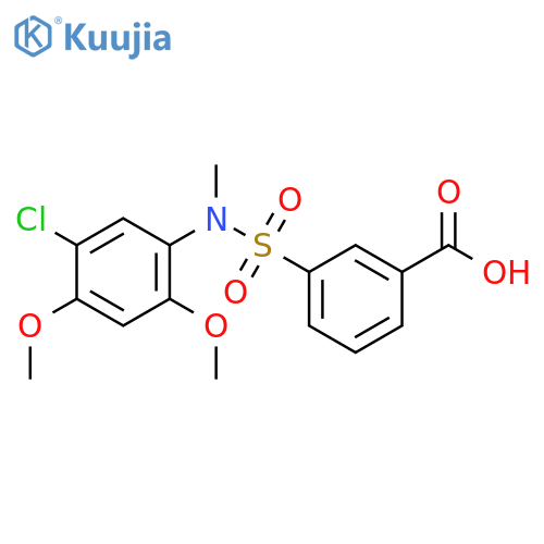 3-[(5-Chloro-2,4-dimethoxy-phenyl)-methyl-sulfamoyl]-benzoic acid structure
