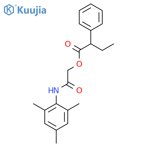 (2,4,6-trimethylphenyl)carbamoylmethyl 2-phenylbutanoate structure