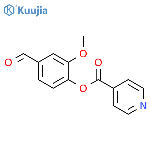 4-formyl-2-methoxyphenyl pyridine-4-carboxylate structure