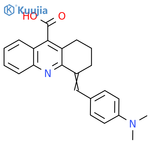 4-{4-(dimethylamino)phenylmethylidene}-1,2,3,4-tetrahydroacridine-9-carboxylic acid structure